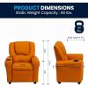 Flash Furniture Vana Vinyl Kids Recliner with Cup Holder, Headrest, and Safety Recline, Contemporary Reclining Chair for Kids, Supports up to 90 lbs., Beige(Orange Vinyl)