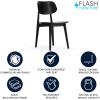 Flash Furniture Verona Solid Wood Dining Chair, Commercial Grade Restaurant Chair with Contoured Backrest, Solid Wood Frame, Antique Copper(Black)