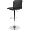 Flash Furniture Vincent Modern Adjustable Height Barstool with Footrest and Padded Mid-Back, Upholstered Vinyl Bar/Counter Height Stool, White/Chrome(Black)
