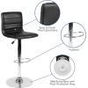 Flash Furniture Vincent Modern Adjustable Height Barstool with Footrest and Padded Mid-Back, Upholstered Vinyl Bar/Counter Height Stool, White/Chrome(Black)