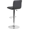 Flash Furniture Vincent Modern Adjustable Height Barstool with Footrest and Padded Mid-Back, Upholstered Vinyl Bar/Counter Height Stool, White/Chrome(Grey)