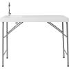 Flash Furniture Wesley 4′ Portable Fish Cleaning Table with Sink, Outdoor Portable Folding Camping Sink Table with Faucet, and Hose Attachment, White