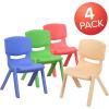 Flash Furniture Whitney 2 Pack Green Plastic Stackable School Chair with 10.5” Seat Height(Assorted)