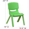 Flash Furniture Whitney 2 Pack Green Plastic Stackable School Chair with 10.5” Seat Height(Green)