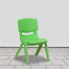 Flash Furniture Whitney 2 Pack Green Plastic Stackable School Chair with 10.5” Seat Height(Green)