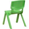Flash Furniture Whitney 2 Pack Green Plastic Stackable School Chair with 10.5” Seat Height(Green)