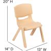 Flash Furniture Whitney 2 Pack Green Plastic Stackable School Chair with 10.5” Seat Height(Natural)