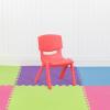 Flash Furniture Whitney 2 Pack Green Plastic Stackable School Chair with 10.5” Seat Height(Red)