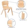 Flash Furniture Whitney 5 Pack Natural Plastic Stackable School Chair with 13.25″ Seat Height(Assorted)