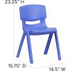 Flash Furniture Whitney 5 Pack Natural Plastic Stackable School Chair with 13.25″ Seat Height(Assorted)