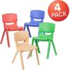 Flash Furniture Whitney 5 Pack Natural Plastic Stackable School Chair with 13.25″ Seat Height(Assorted)