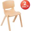 Flash Furniture Whitney 5 Pack Natural Plastic Stackable School Chair with 13.25″ Seat Height(Natural)