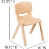 Flash Furniture Whitney 5 Pack Natural Plastic Stackable School Chair with 13.25″ Seat Height(Natural)
