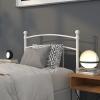 Flash Furniture Woodstock Decorative Black Metal Queen Size Open Slat Headboard with Round Posts(White)