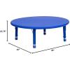 Flash Furniture Wren 45″ Round Natural Plastic Height AdjusTable with Rounded Safety Corners Activity Table with Rounded Safety Corners(Blue)