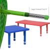 Flash Furniture Wren 45″ Round Natural Plastic Height AdjusTable with Rounded Safety Corners Activity Table with Rounded Safety Corners(Green)
