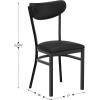 Flash Furniture Wright Commercial Grade Dining Chair – Natural Birch Finish Solid Wood Seat and Boomerang Back – 500 LB. Capacity Black Steel Frame(Black Vinyl Back/Black Vinyl Seat)