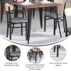 Flash Furniture Wright Commercial Grade Dining Chair – Natural Birch Finish Solid Wood Seat and Boomerang Back – 500 LB. Capacity Black Steel Frame(Natural Birch Wood Back/Gray Vinyl Seat)