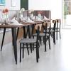 Flash Furniture Wright Commercial Grade Dining Chair – Natural Birch Finish Solid Wood Seat and Boomerang Back – 500 LB. Capacity Black Steel Frame(Natural Birch Wood Back/Gray Vinyl Seat)