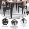 Flash Furniture Wright Commercial Grade Dining Chair – Natural Birch Finish Solid Wood Seat and Boomerang Back – 500 LB. Capacity Black Steel Frame(Natural Birch Wood Back/Black Vinyl Seat)