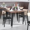 Flash Furniture Wright Commercial Grade Dining Chair – Natural Birch Finish Solid Wood Seat and Boomerang Back – 500 LB. Capacity Black Steel Frame(Natural Birch Wood Back/Black Vinyl Seat)