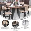 Flash Furniture Wright Commercial Grade Dining Chair – Natural Birch Finish Solid Wood Seat and Boomerang Back – 500 LB. Capacity Black Steel Frame(Natural Birch)