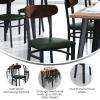 Flash Furniture Wright Commercial Grade Dining Chair – Natural Birch Finish Solid Wood Seat and Boomerang Back – 500 LB. Capacity Black Steel Frame(Walnut Wood Back/Green Vinyl Seat)