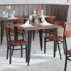 Flash Furniture Wright Commercial Grade Dining Chair – Natural Birch Finish Solid Wood Seat and Boomerang Back – 500 LB. Capacity Black Steel Frame(Walnut)