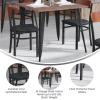 Flash Furniture Wright Commercial Grade Dining Chair – Natural Birch Finish Solid Wood Seat and Boomerang Back – 500 LB. Capacity Black Steel Frame(Walnut Wood Back/Black Vinyl Seat)