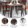 Flash Furniture Wright Commercial Grade Dining Chair – Natural Birch Finish Solid Wood Seat and Boomerang Back – 500 LB. Capacity Black Steel Frame(Walnut)