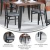 Flash Furniture Wright Commercial Grade Dining Chair – Natural Birch Finish Solid Wood Seat and Boomerang Back – 500 LB. Capacity Black Steel Frame(Walnut Wood Back/Gray Vinyl Seat)