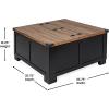 Flash Furniture Wyatt Farmhouse Coffee Table with Storage, Square Coffee Table with Hinged Lift Top and Hidden Storage, 35.75″ Square, Two-Toned White/Rustic Oak(Black)