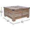 Flash Furniture Wyatt Farmhouse Coffee Table with Storage, Square Coffee Table with Hinged Lift Top and Hidden Storage, 35.75″ Square, Two-Toned White/Rustic Oak(Gray Wash)