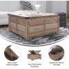 Flash Furniture Wyatt Farmhouse Coffee Table with Storage, Square Coffee Table with Hinged Lift Top and Hidden Storage, 35.75″ Square, Two-Toned White/Rustic Oak(Gray Wash)