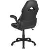 Flash Furniture X10 High-Back LeatherSoft Racing Style Gaming Chair with Flip-Up Arms, Ergonomic Padded Swivel Computer Chair, Red/Black(Black)
