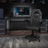 Flash Furniture X10 High-Back LeatherSoft Racing Style Gaming Chair with Flip-Up Arms, Ergonomic Padded Swivel Computer Chair, Red/Black(Black)