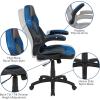 Flash Furniture X10 High-Back LeatherSoft Racing Style Gaming Chair with Flip-Up Arms, Ergonomic Padded Swivel Computer Chair, Red/Black(Blue)
