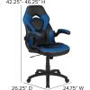 Flash Furniture X10 High-Back LeatherSoft Racing Style Gaming Chair with Flip-Up Arms, Ergonomic Padded Swivel Computer Chair, Red/Black(Blue)