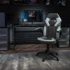 Flash Furniture X10 High-Back LeatherSoft Racing Style Gaming Chair with Flip-Up Arms, Ergonomic Padded Swivel Computer Chair, Red/Black(Grey)