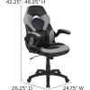 Flash Furniture X10 High-Back LeatherSoft Racing Style Gaming Chair with Flip-Up Arms, Ergonomic Padded Swivel Computer Chair, Red/Black(Grey)