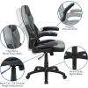 Flash Furniture X10 High-Back LeatherSoft Racing Style Gaming Chair with Flip-Up Arms, Ergonomic Padded Swivel Computer Chair, Red/Black(Grey)