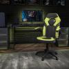 Flash Furniture X10 High-Back LeatherSoft Racing Style Gaming Chair with Flip-Up Arms, Ergonomic Padded Swivel Computer Chair, Red/Black(Neon Green)