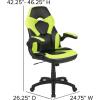 Flash Furniture X10 High-Back LeatherSoft Racing Style Gaming Chair with Flip-Up Arms, Ergonomic Padded Swivel Computer Chair, Red/Black(Neon Green)