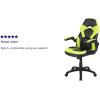 Flash Furniture X10 High-Back LeatherSoft Racing Style Gaming Chair with Flip-Up Arms, Ergonomic Padded Swivel Computer Chair, Red/Black(Neon Green)