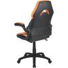 Flash Furniture X10 High-Back LeatherSoft Racing Style Gaming Chair with Flip-Up Arms, Ergonomic Padded Swivel Computer Chair, Red/Black(Orange)