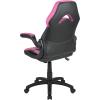 Flash Furniture X10 High-Back LeatherSoft Racing Style Gaming Chair with Flip-Up Arms, Ergonomic Padded Swivel Computer Chair, Red/Black(Pink)