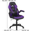 Flash Furniture X10 High-Back LeatherSoft Racing Style Gaming Chair with Flip-Up Arms, Ergonomic Padded Swivel Computer Chair, Red/Black(Purple)