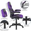 Flash Furniture X10 High-Back LeatherSoft Racing Style Gaming Chair with Flip-Up Arms, Ergonomic Padded Swivel Computer Chair, Red/Black(Purple)