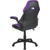 Flash Furniture X10 High-Back LeatherSoft Racing Style Gaming Chair with Flip-Up Arms, Ergonomic Padded Swivel Computer Chair, Red/Black(Purple)