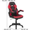 Flash Furniture X10 High-Back LeatherSoft Racing Style Gaming Chair with Flip-Up Arms, Ergonomic Padded Swivel Computer Chair, Red/Black(Red)